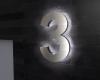 Artikelbild 1 des Artikels “Edelstahl-Hausnummer 3 mit LED-Ambilight  „Ambilight Number 3“ “