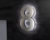 Artikelbild 1 des Artikels “Edelstahl-Hausnummer 8 mit LED-Ambilight  „Ambilight Number 8“ “