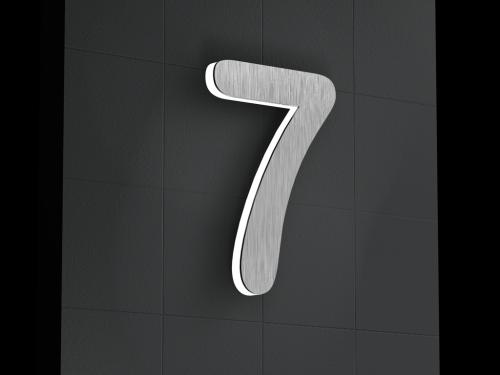 Artikelbild des Artikels “LED-beleuchtete Edelstahl-Hausnummer 7 „LED-Numeral 7“ “