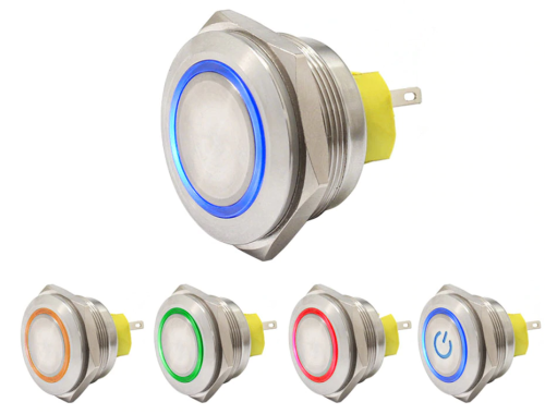 Artikelbild des Artikels “Led-Edelstahltaster 30mm mit Lötfahnen “