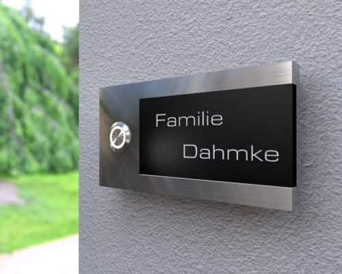 Artikelbild des Artikels “Design Edelstahlklingel mit Acryl-Gravurfeld (austauschbar) „B&S Edition Blackboard“ “