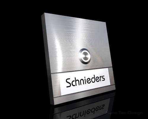 Artikelbild des Artikels “Design Edelstahlklingel mit Acrylglaseinlage (Name austauschbar) 