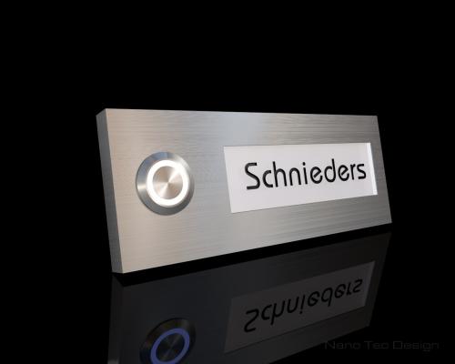 Artikelbild des Artikels “Design Edelstahlklingel mit LED-Namensbeleuchtung & Gravur 
