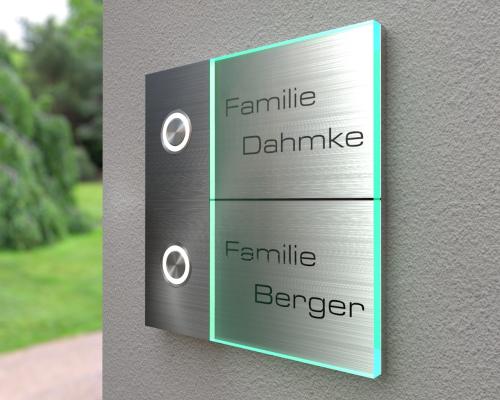 Artikelbild des Artikels “2-Familien Design-Edelstahlklingel mit Echtglas 
