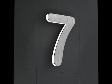 LED-beleuchtete Edelstahl-Hausnummer 7 „LED-Numeral 7“ 