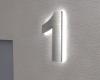 Artikelbild 2 des Artikels “Edelstahl-Hausnummer 1 mit LED-Ambilight  „Ambilight Number 1“ “