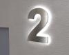 Artikelbild 2 des Artikels “Edelstahl-Hausnummer 2 mit LED-Ambilight  „Ambilight Number 2“ “