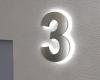 Artikelbild 2 des Artikels “Edelstahl-Hausnummer 3 mit LED-Ambilight  „Ambilight Number 3“ “