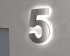 Artikelbild 2 des Artikels “Edelstahl-Hausnummer 5 mit LED-Ambilight  „Ambilight Number 5“ “