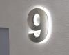 Artikelbild 2 des Artikels “Edelstahl-Hausnummer 9 mit LED-Ambilight  „Ambilight Number 9“ “