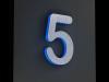 Artikelbild 2 des Artikels “LED-beleuchtete Edelstahl-Hausnummer 5 „LED-Numeral 5“ “