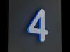 Artikelbild 2 des Artikels “LED-beleuchtete Edelstahl-Hausnummer 4 „LED-Numeral 4“ “
