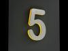 Artikelbild 3 des Artikels “LED-beleuchtete Edelstahl-Hausnummer 5 „LED-Numeral 5“ “