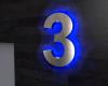 Artikelbild 3 des Artikels “Edelstahl-Hausnummer 3 mit LED-Ambilight  „Ambilight Number 3“ “