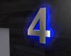 Artikelbild 3 des Artikels “Edelstahl-Hausnummer 4 mit LED-Ambilight  „Ambilight Number 4“ “