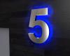 Artikelbild 3 des Artikels “Edelstahl-Hausnummer 5 mit LED-Ambilight  „Ambilight Number 5“ “