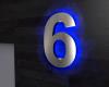 Artikelbild 3 des Artikels “Edelstahl-Hausnummer 6 mit LED-Ambilight  „Ambilight Number 6“ “