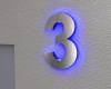 Artikelbild 4 des Artikels “Edelstahl-Hausnummer 3 mit LED-Ambilight  „Ambilight Number 3“ “