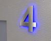 Artikelbild 4 des Artikels “Edelstahl-Hausnummer 4 mit LED-Ambilight  „Ambilight Number 4“ “