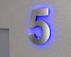 Artikelbild 4 des Artikels “Edelstahl-Hausnummer 5 mit LED-Ambilight  „Ambilight Number 5“ “