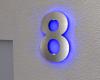 Artikelbild 4 des Artikels “Edelstahl-Hausnummer 8 mit LED-Ambilight  „Ambilight Number 8“ “