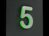 Artikelbild 5 des Artikels “LED-beleuchtete Edelstahl-Hausnummer 5 „LED-Numeral 5“ “
