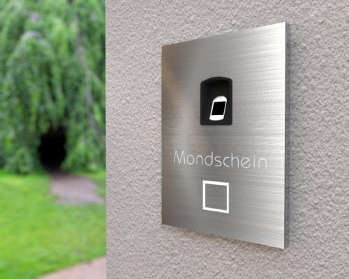 Artikelbild des Artikels “Edelstahlklingel mit kapazitivem Fingerscan & LED-Namensbeleuchtung 