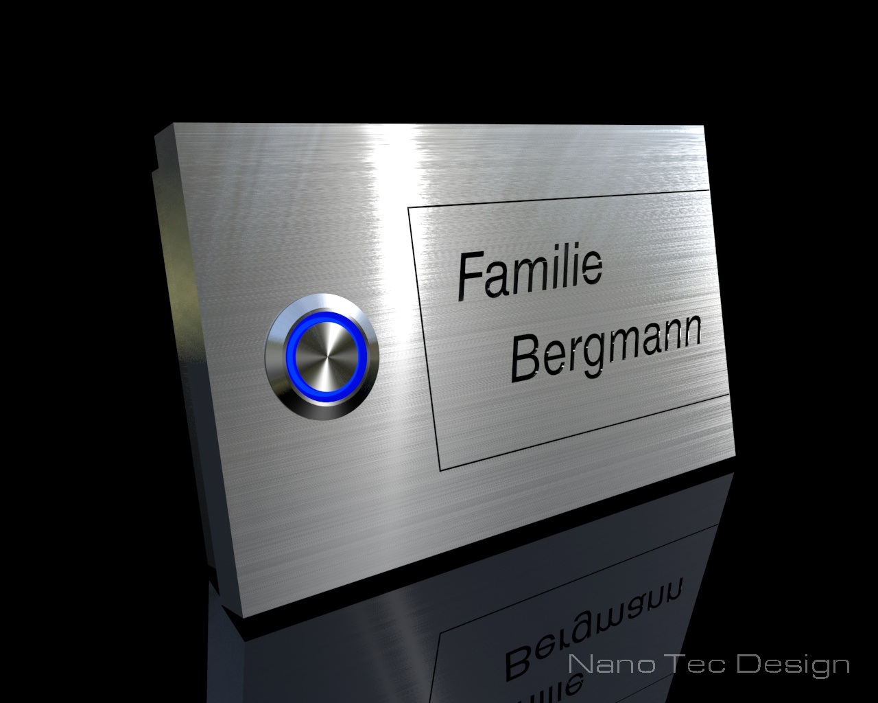 Artikelbild 2 des Artikels “Design Edelstahlklingel mit austauschbarem Gravurschild 