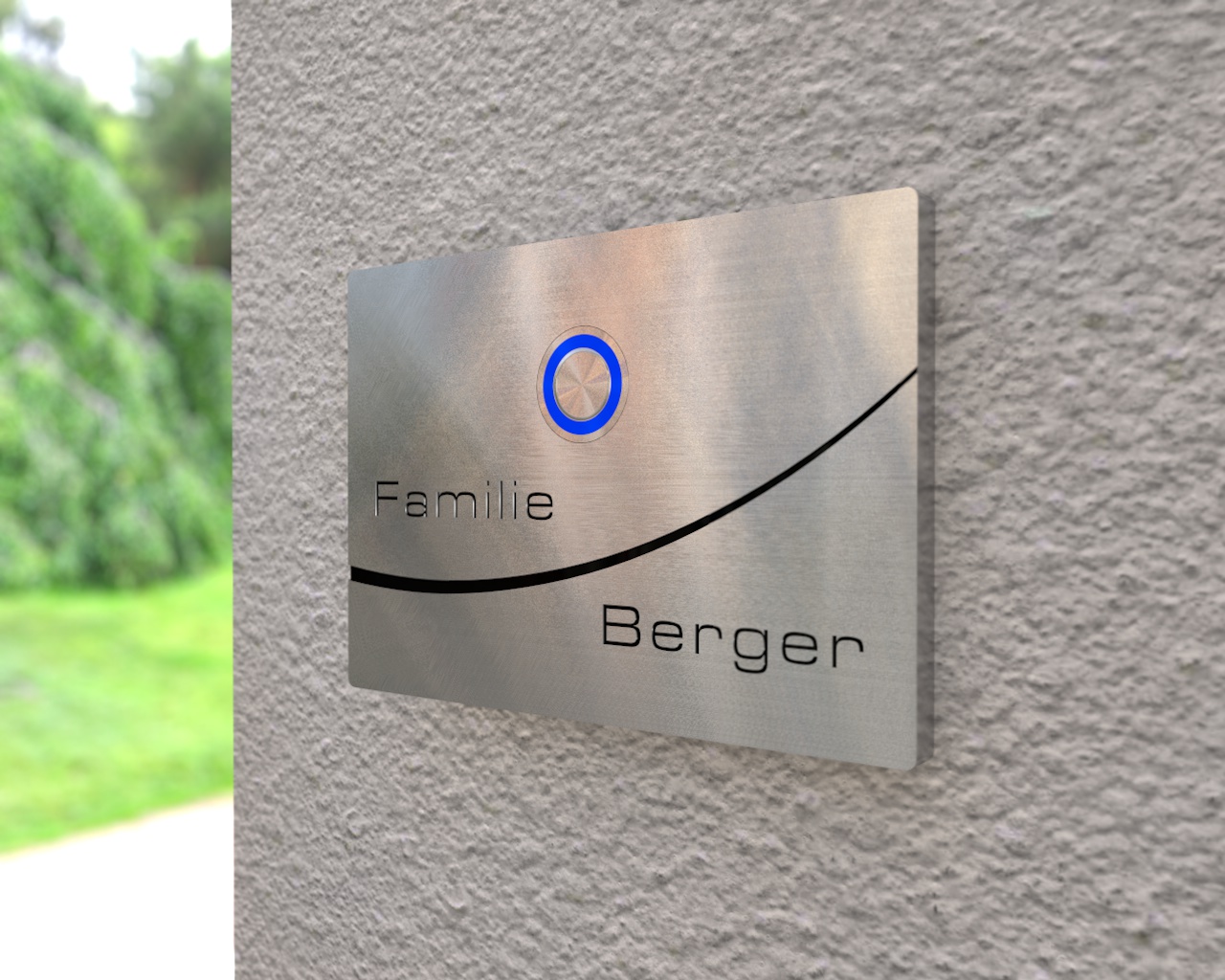 Artikelbild 2 des Artikels “Aufputz Edelstahl-MP3-Funkklingel mit Gravur „Smile Invitation“ “