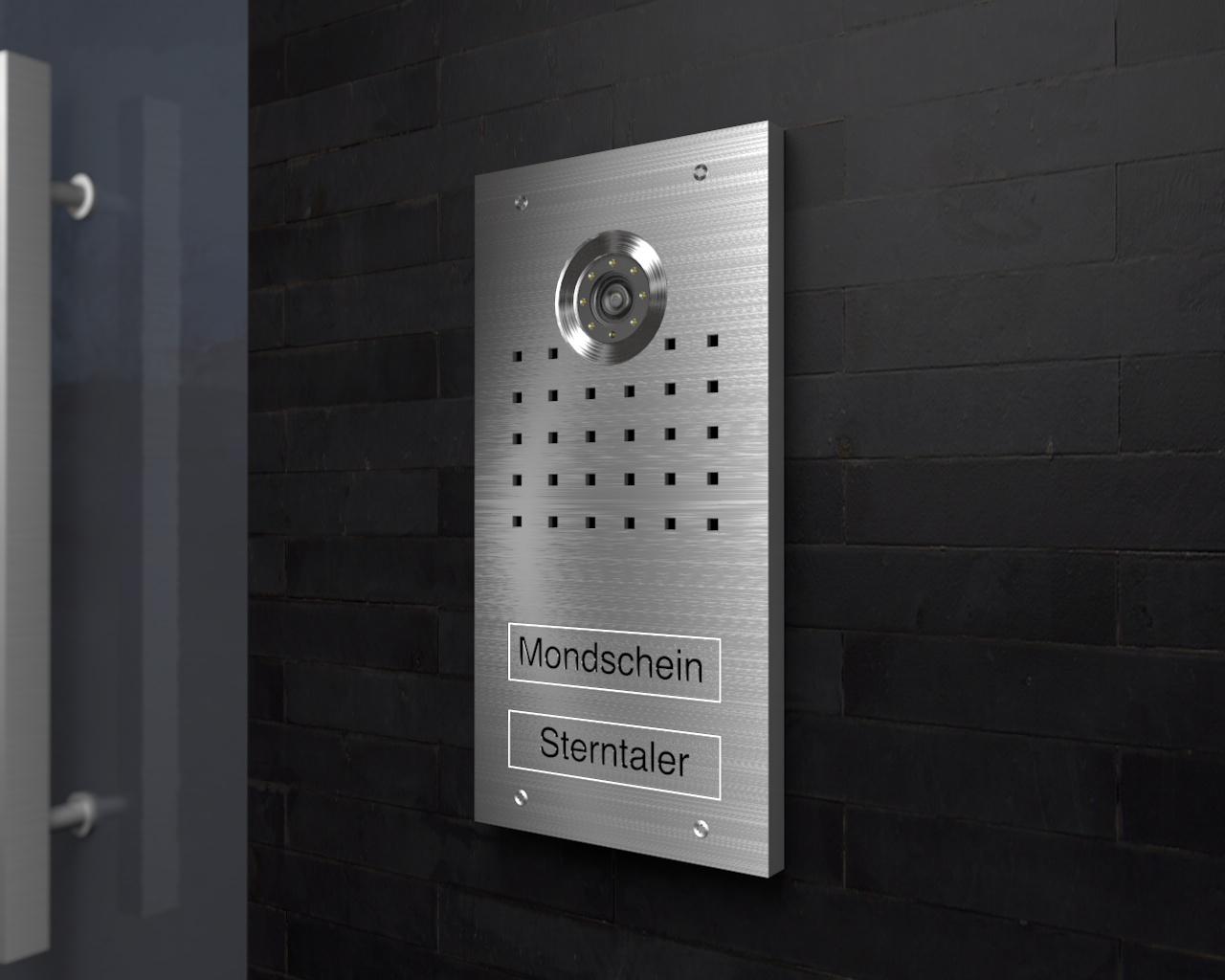 Artikelbild 2 des Artikels “Gewölbte Aufputz-Edelstahlklingel mit Namen-& Hausnummergravur 
