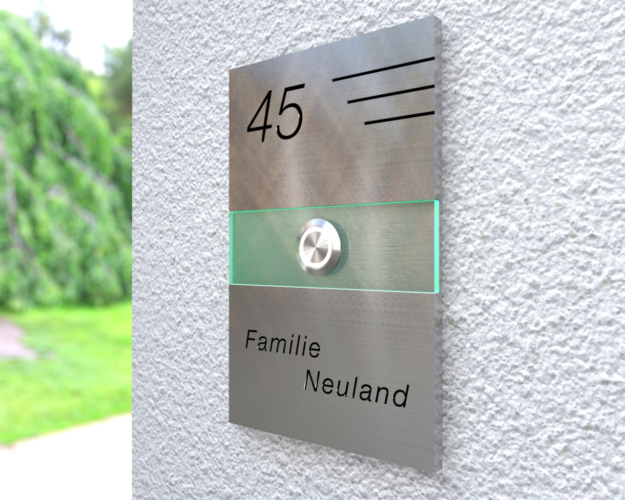 Artikelbild 2 des Artikels “Design-Edelstahlklingel mit Acrylglaseinsatz 