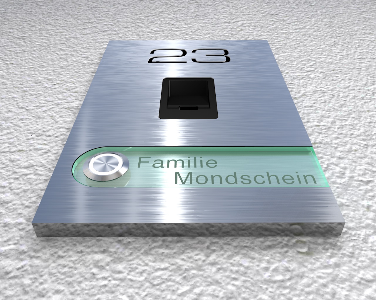 Artikelbild 2 des Artikels “Moderne Edelstahlklingel mit kapazitivem Fingerscan inkl. Namen-& Hausnummergravur 