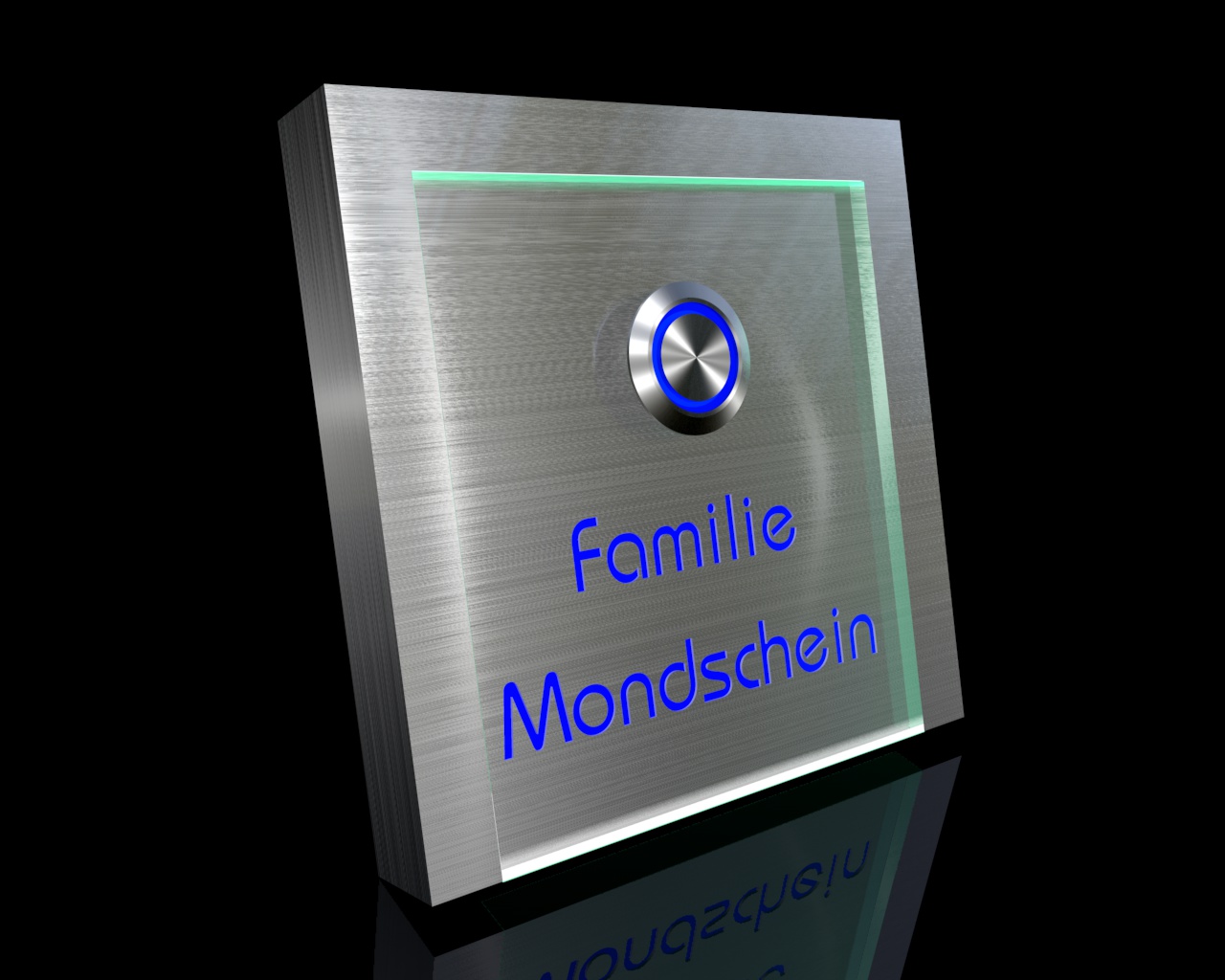 Artikelbild 2 des Artikels “Design Edelstahlklingel mit LED-beleuchteter Namensgravur hinter Acrylglas 