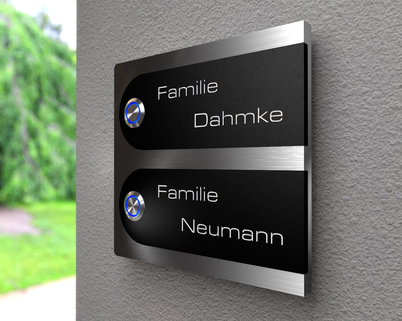 Artikelbild 2 des Artikels “Duo-Aufputz Edelstahl-MP3-Funkklingel mit austauschbaren Beschriftungsfeldern 