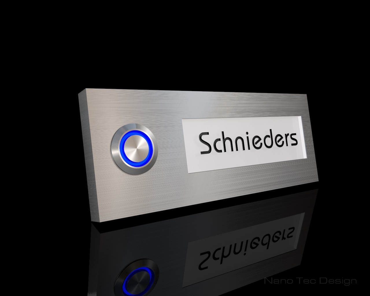 Artikelbild 2 des Artikels “Design Edelstahlklingel mit LED-Namensbeleuchtung & Gravur 