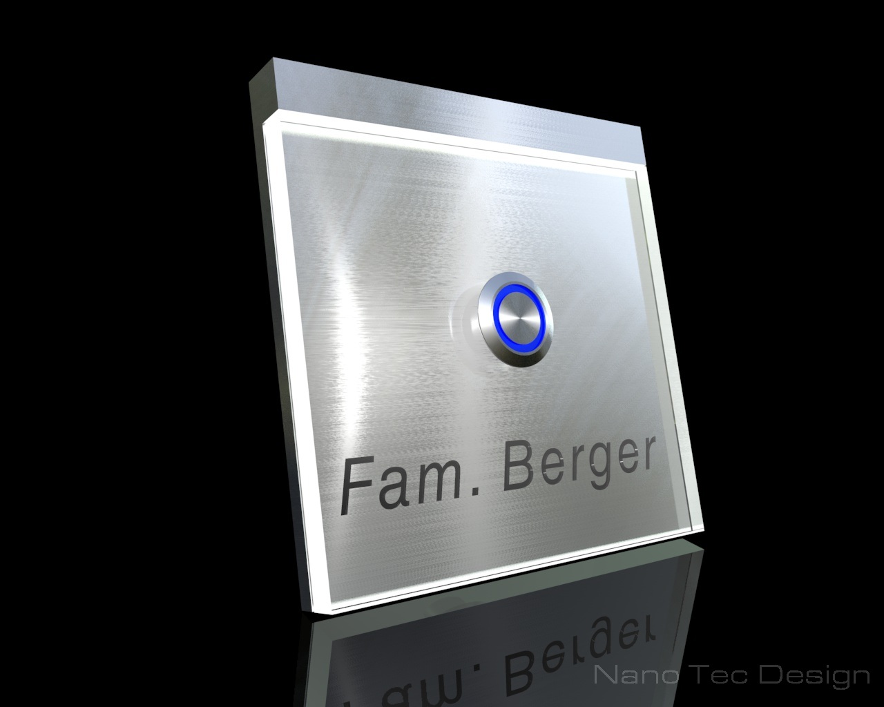 Artikelbild 2 des Artikels “Edelstahlklingel mit Echtglasplatte und LED-Namensbeleuchtung 