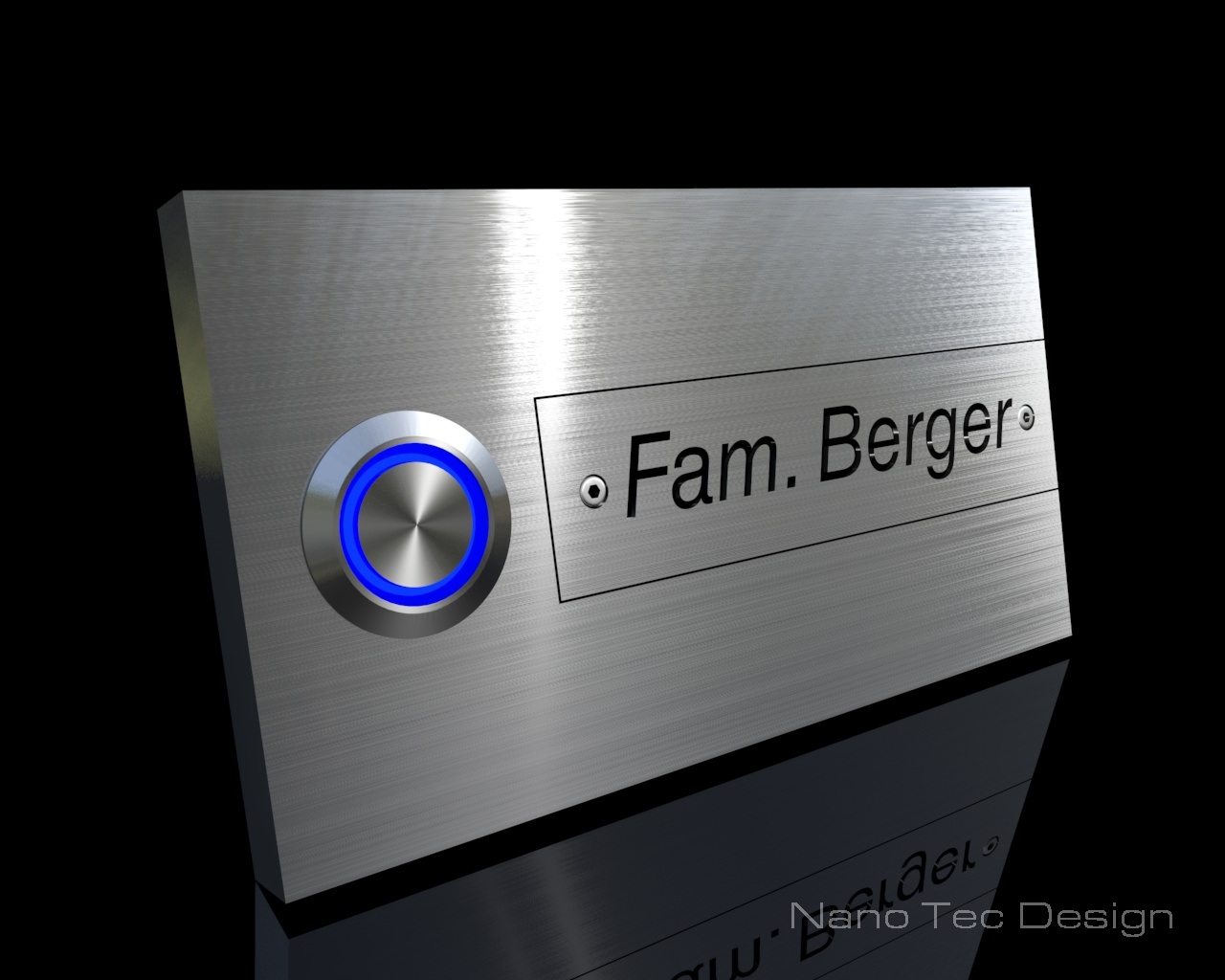 Artikelbild 2 des Artikels “Design Edelstahlklingel mit austauschbarem Gravurschild 