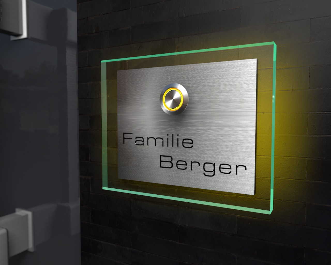 Artikelbild 3 des Artikels “Design Edelstahklingel mit Echtglasplatte & Ambilight (Hintergrundbeleuchtung) 