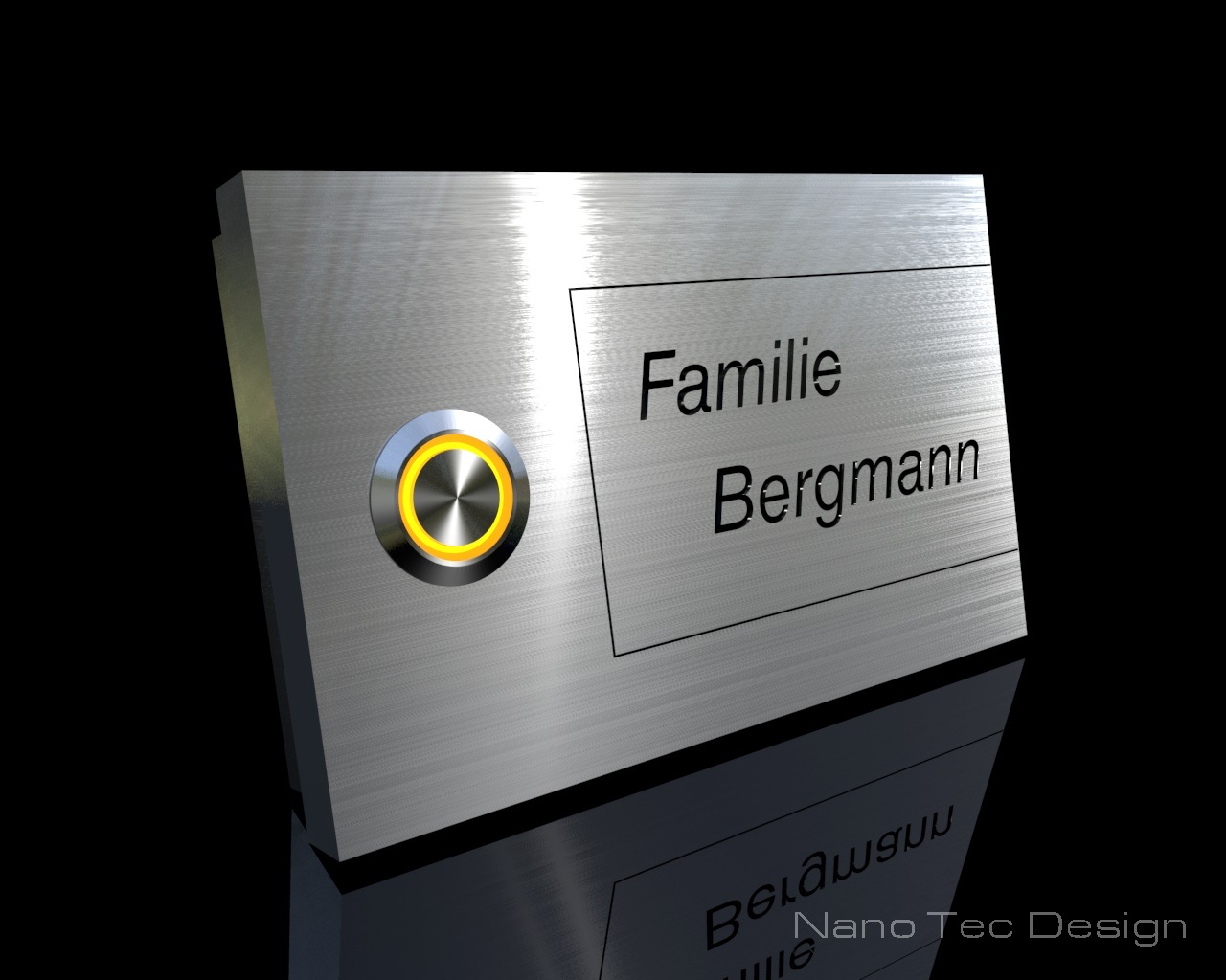 Artikelbild 3 des Artikels “Design Edelstahlklingel mit austauschbarem Gravurschild 