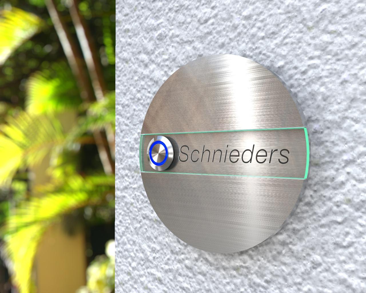 Artikelbild 3 des Artikels “Aufputz Edelstahl Funkklingel mit 230 Volt Gong „White Round“ “