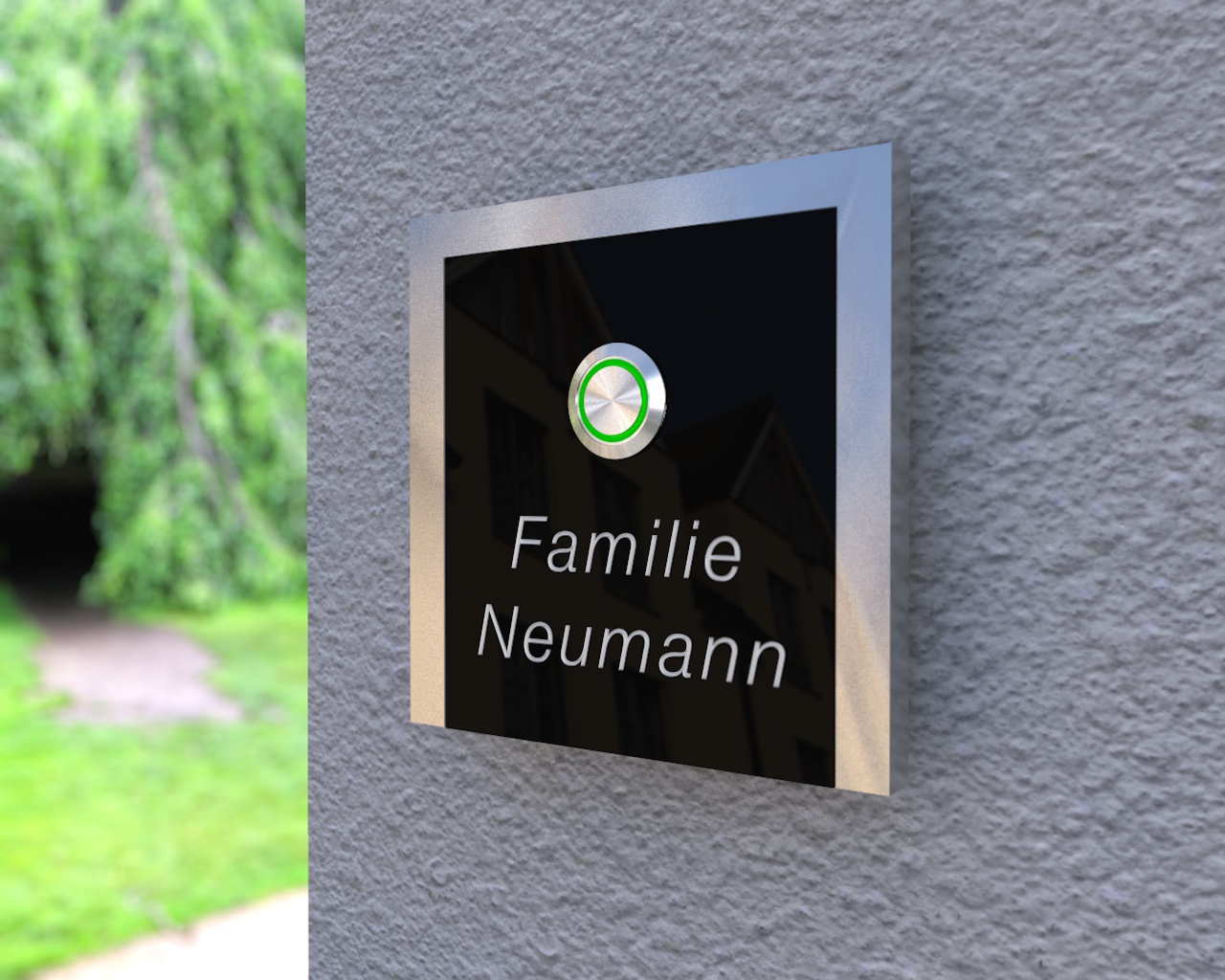 Artikelbild 3 des Artikels “Design Edelstahlklingel mit Acryl-Gravurfeld (austauschbar) „B&S Edition Gate“ “