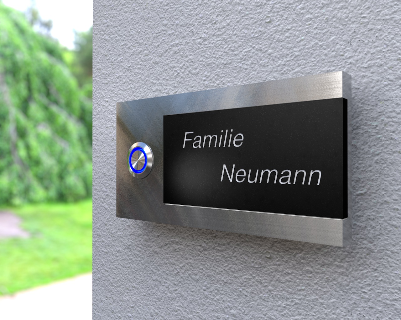 Artikelbild 3 des Artikels “Aufputz Edelstahl-MP3-Funkklingel „Black & Steel Edition - Shield“ “