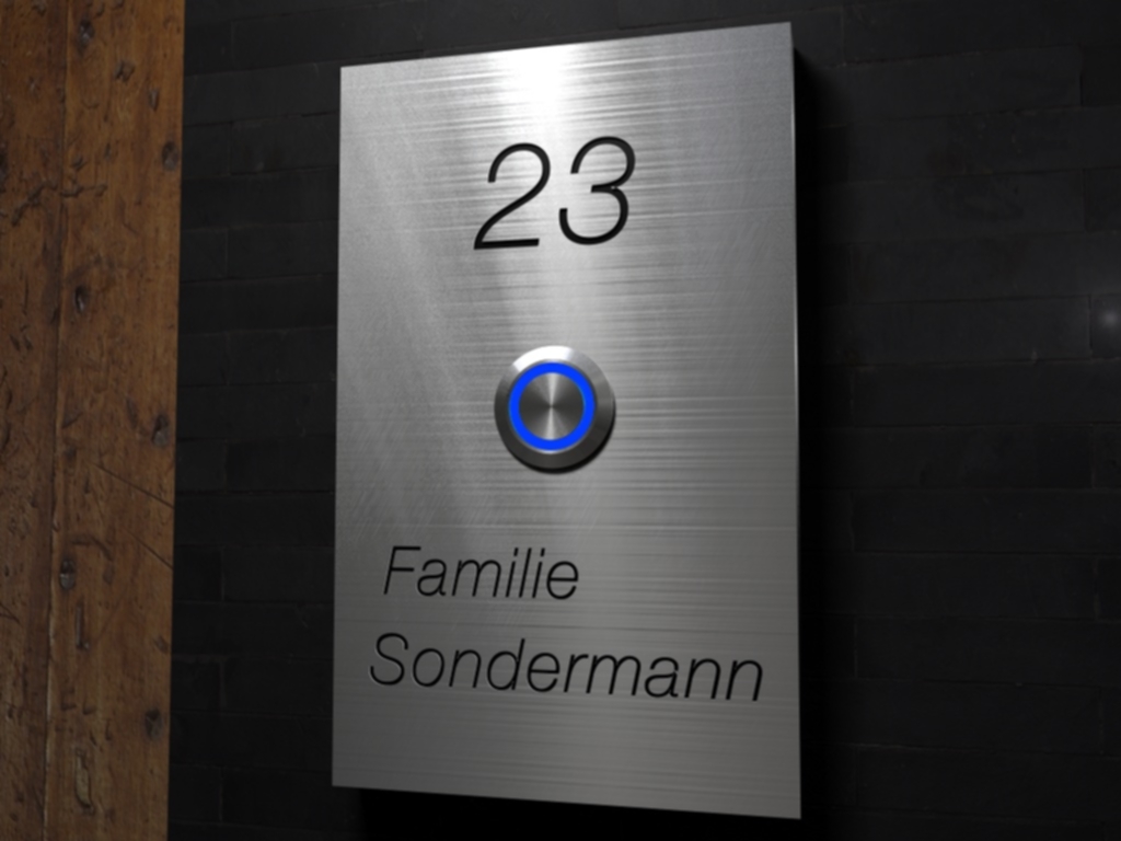 Artikelbild 3 des Artikels “Design Edelstahlklingel mit Gravur Ihrer gesamten Adresse „All Information“ “