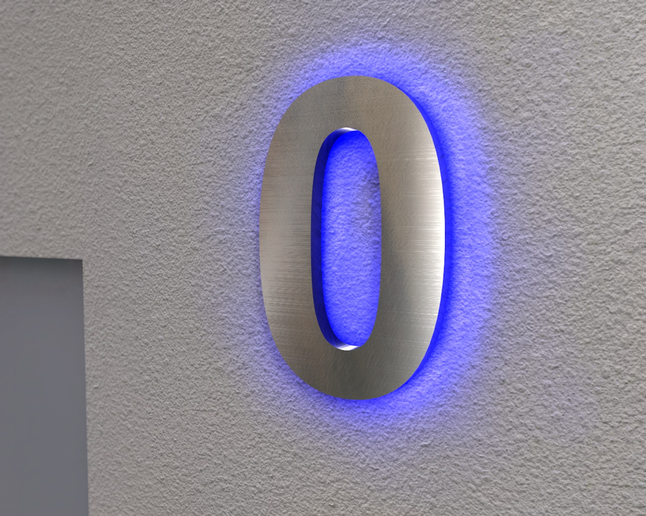 Artikelbild 4 des Artikels “Edelstahl-Hausnummer 0 mit LED-Ambilight  „Ambilight Number 0“ “