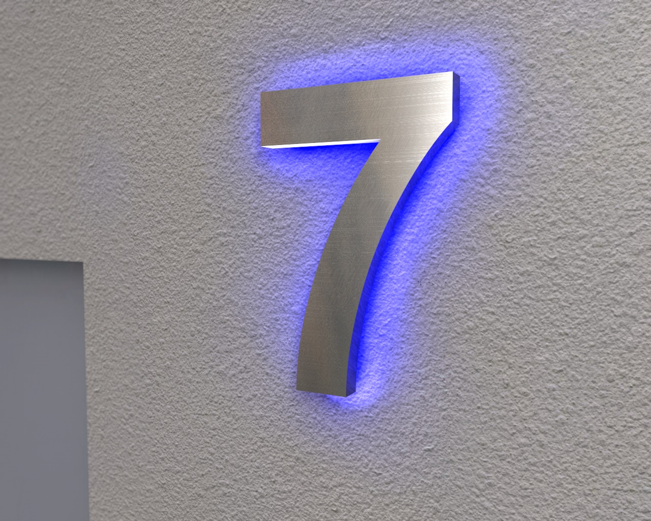 Artikelbild 4 des Artikels “Edelstahl-Hausnummer 7 mit LED-Ambilight  „Ambilight Number 7“ “
