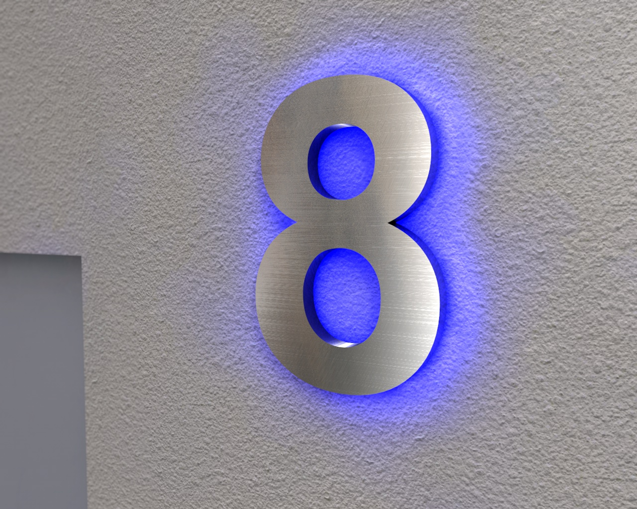 Artikelbild 4 des Artikels “Edelstahl-Hausnummer 8 mit LED-Ambilight  „Ambilight Number 8“ “