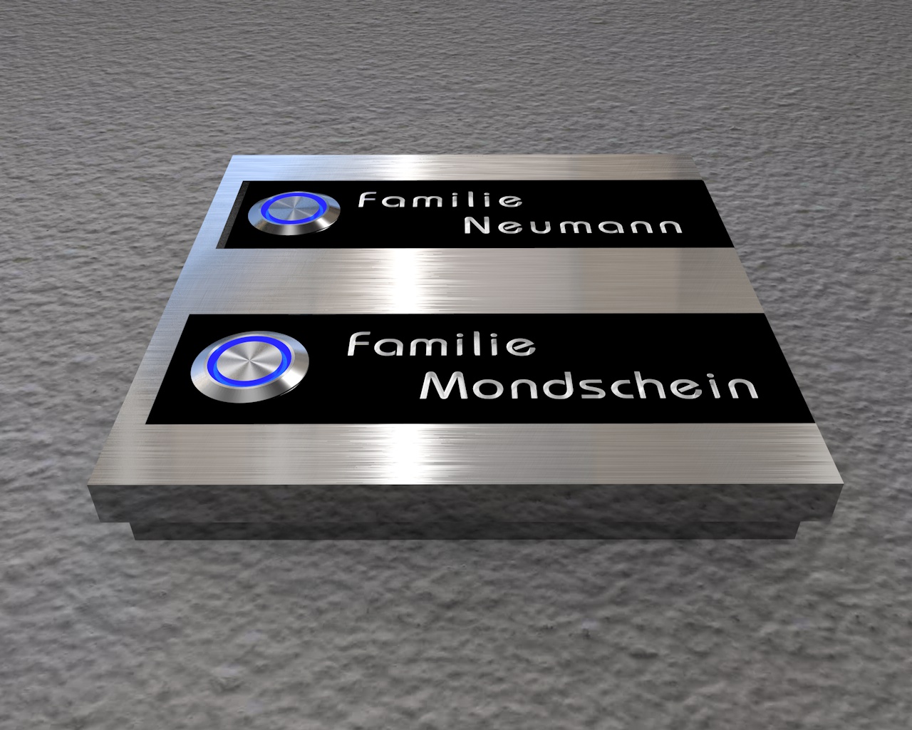 Artikelbild 4 des Artikels “2-Familien Design Edelstahlklingel mit Acryl-Gravurfeldern (austauschbar) „B&S Edition Duo Bell“ “