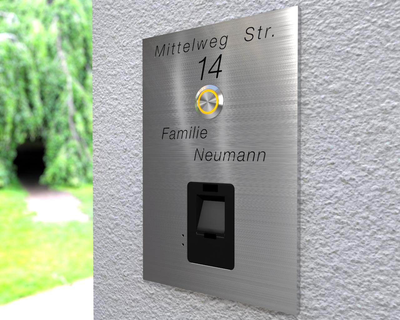 Artikelbild 4 des Artikels “Design-Edelstahlklingel mit kapazitivem Fingerscan inkl. Namen-& Adressgravur
