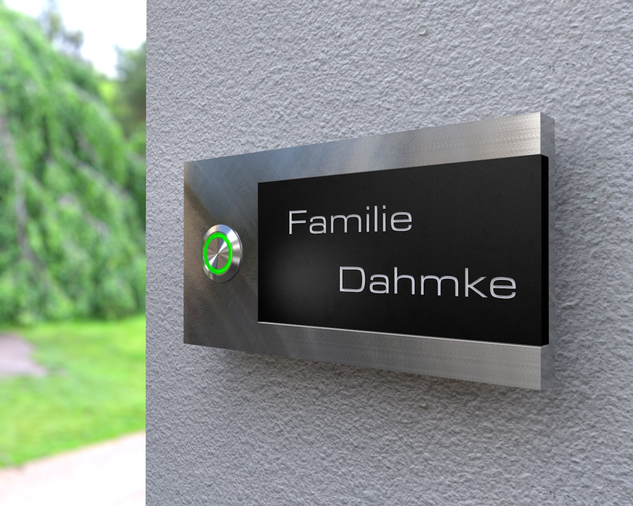 Artikelbild 4 des Artikels “Design Edelstahlklingel mit Acryl-Gravurfeld (austauschbar) „B&S Edition Blackboard“ “
