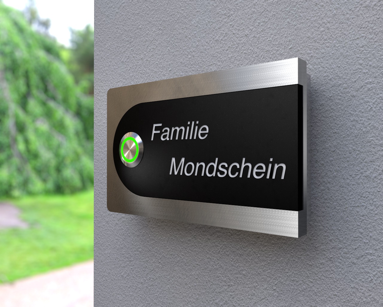 Artikelbild 4 des Artikels “Design Edelstahlklingel mit Acryl-Gravurfeld (austauschbar) „B&S Edition Semi“ “